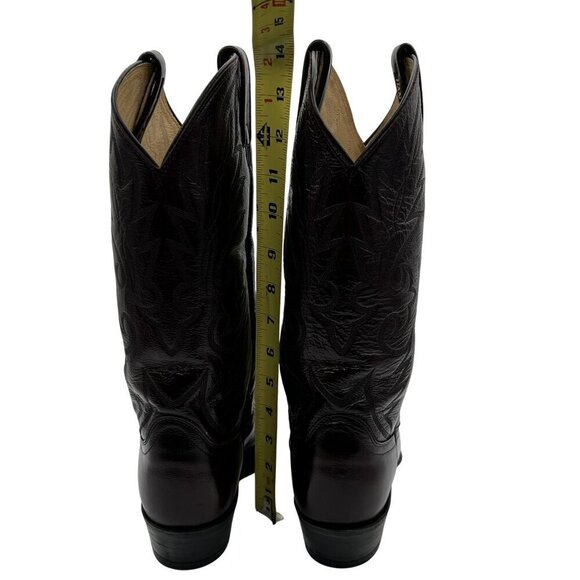 Dan Post Mens 9.5D Black Cherry Leather Cowboy Boots Western Stitching Rodeo - Picture 7 of 16